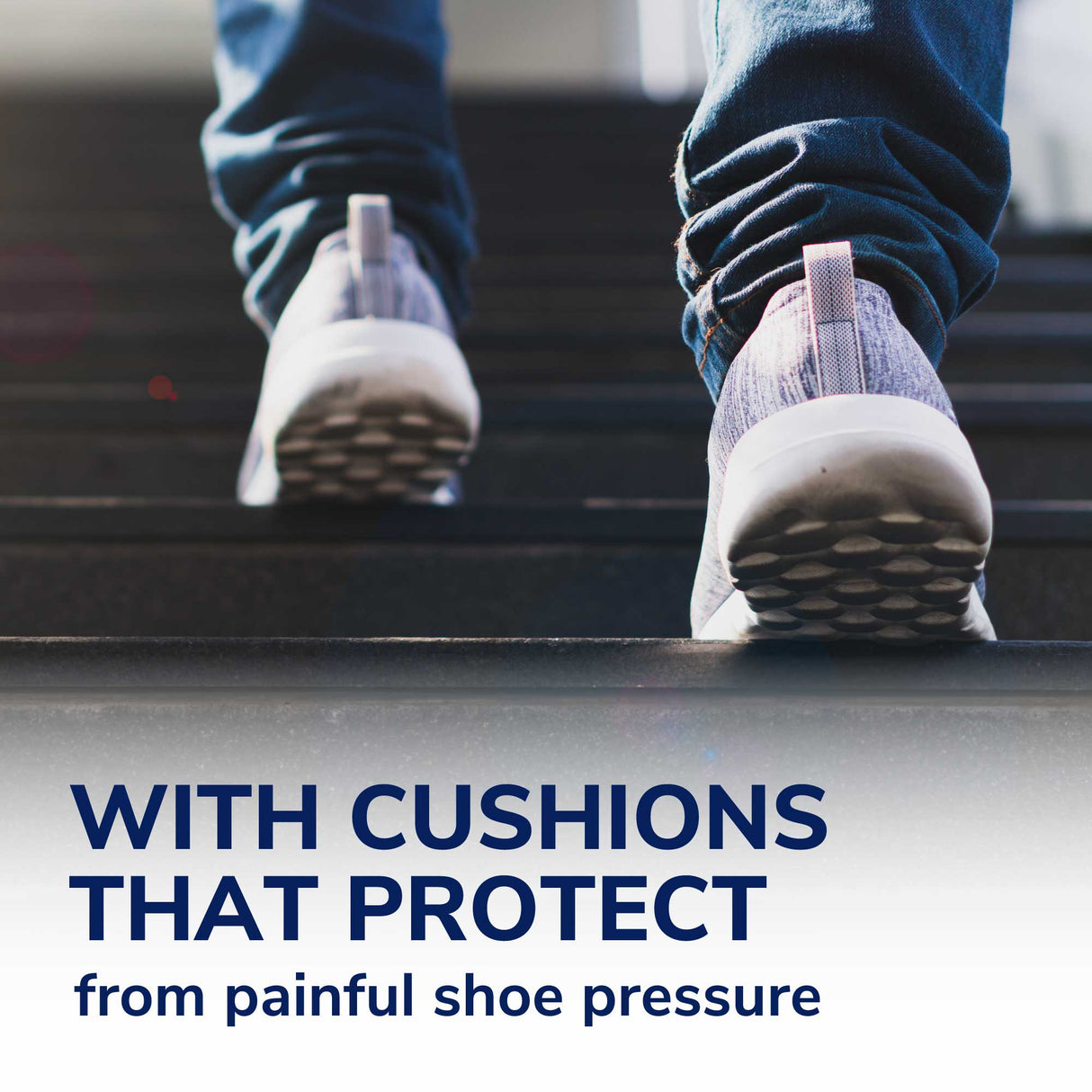 image of with cushions that protect from painful shoe pressure
