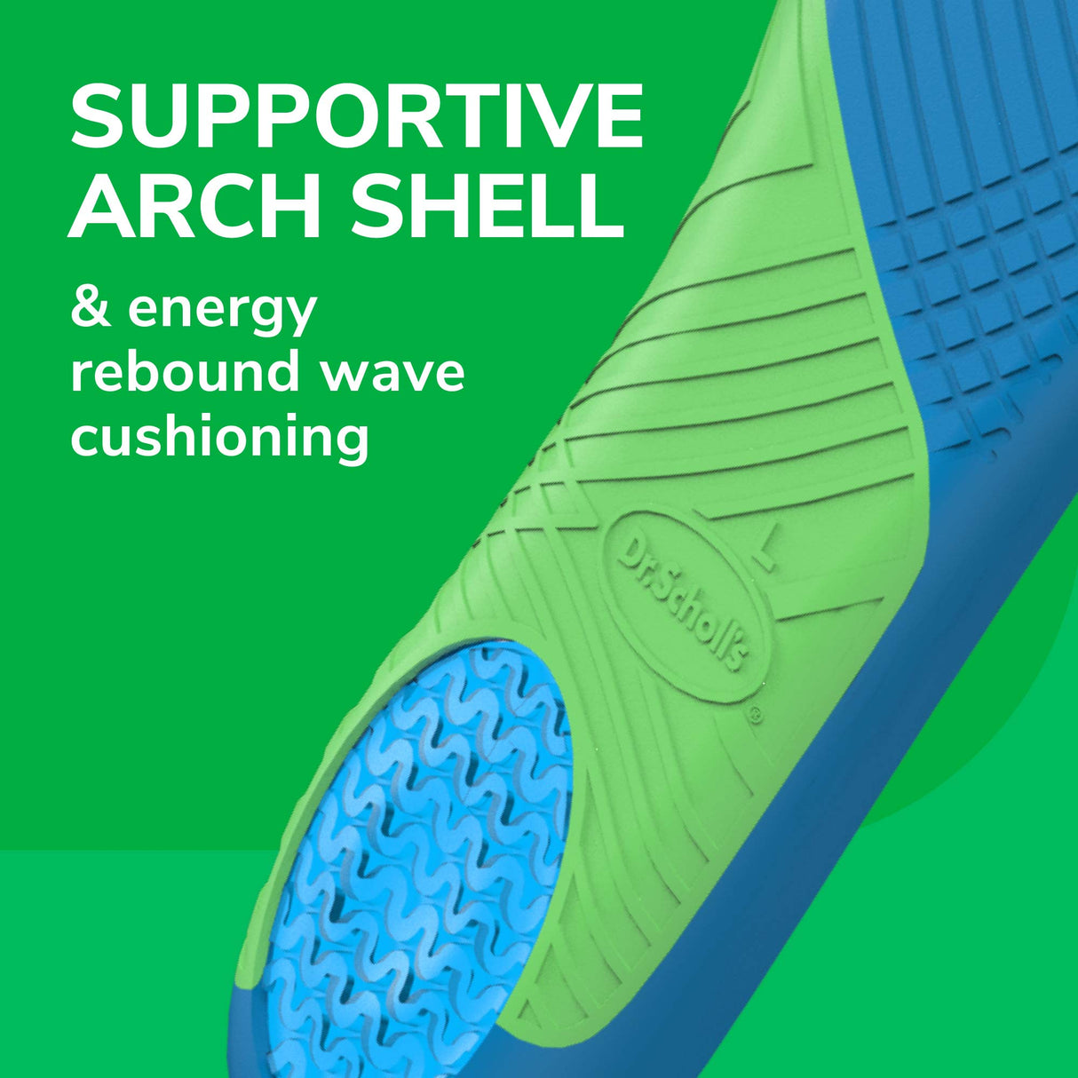 image of supportive arch shell and energy rebound wave cushioning