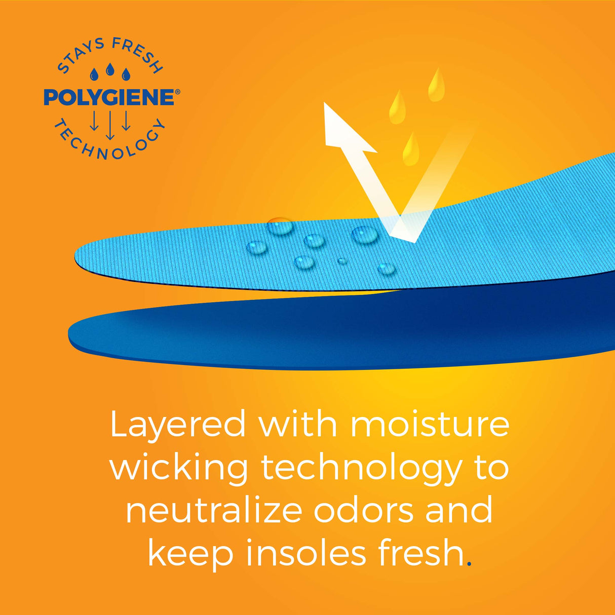 layered with moisture wicking technology to neutralize odors and keep insoles fresh