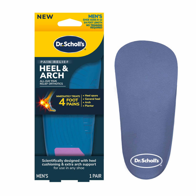 image for the front of packaging and of the insole of the heel & arch pain insole