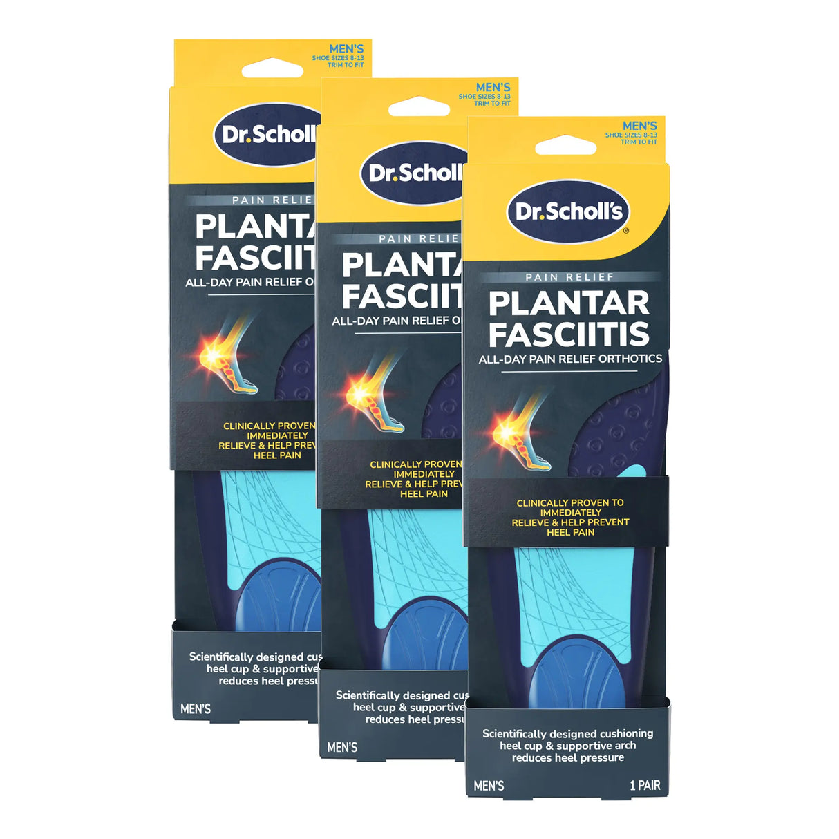 Plantar Fasciitis All-Day Pain Relief Orthotics (3 Pack)
