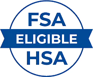 FSA Eligible HSA logo with blue text and border