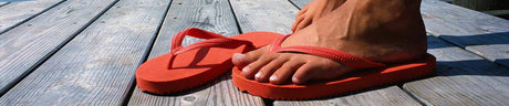 image of feet in flip flops