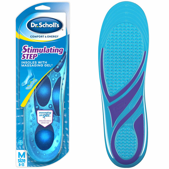 Image of Dr. Scholl's Comfort &amp;  Energy Stimulating Step Insoles with Massaging Gel in Package and out