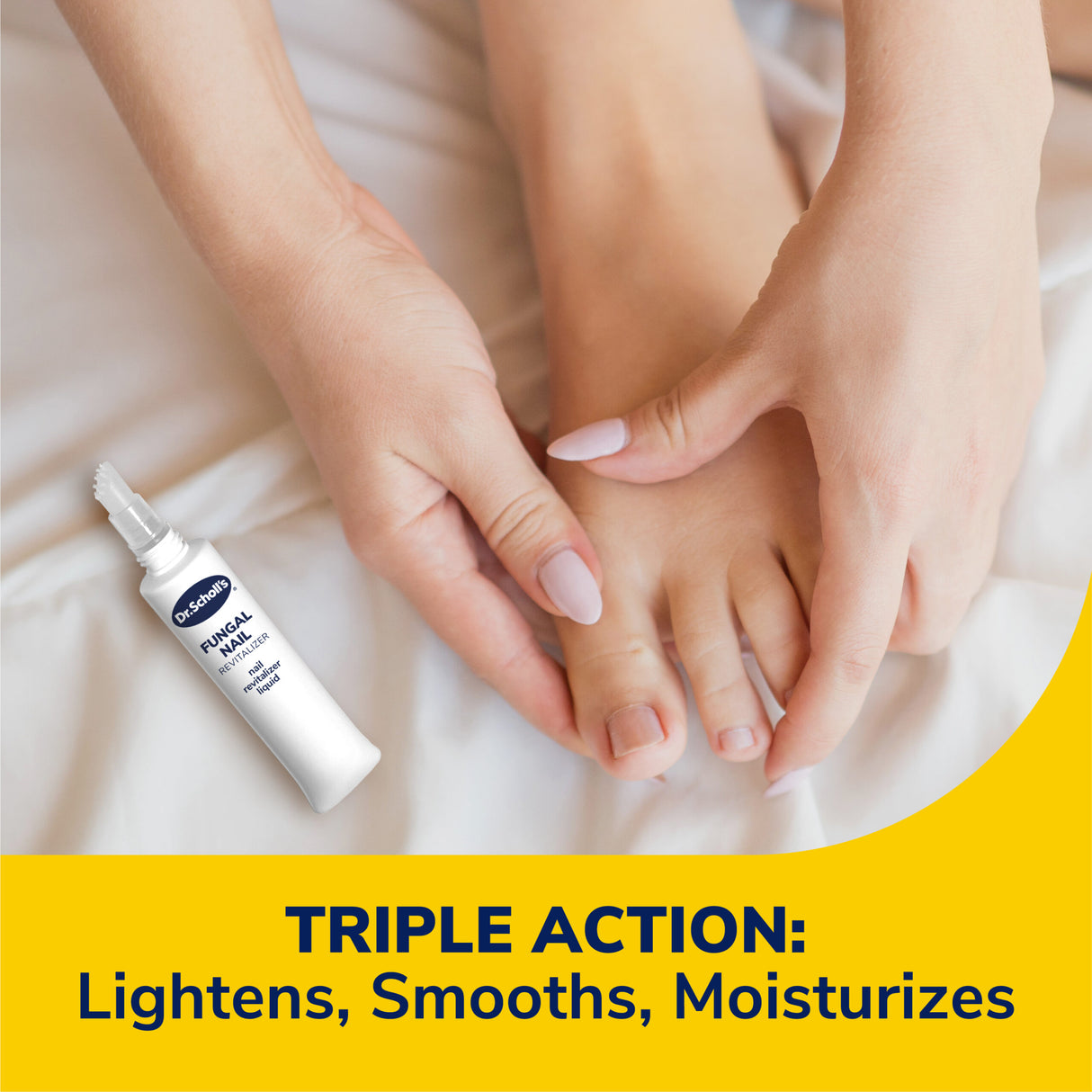 image of triple action: lightens, smooths, moisturizes