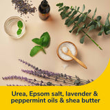 image of urea, epsom salt, lavender and peppermint oils and shea butter