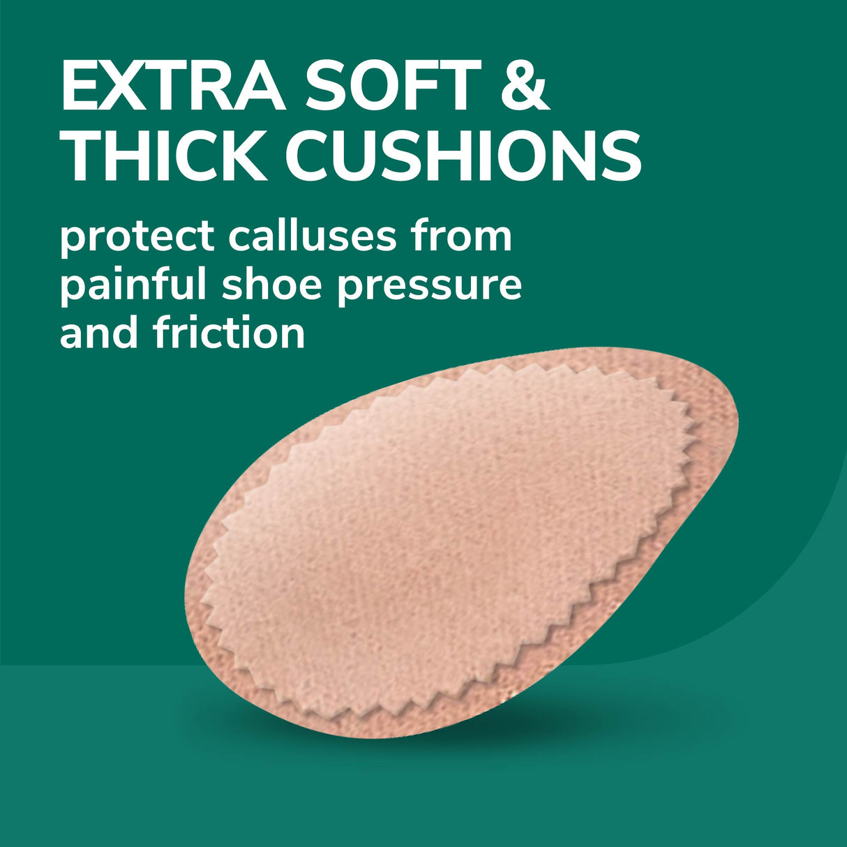 image of extra soft and thick cushions protect calluses from painful shoe pressure and friction