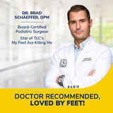 image of Dr. Brad folding his arms and smiling with text "Dr.Brad Schaffer, DPM, Board Certified