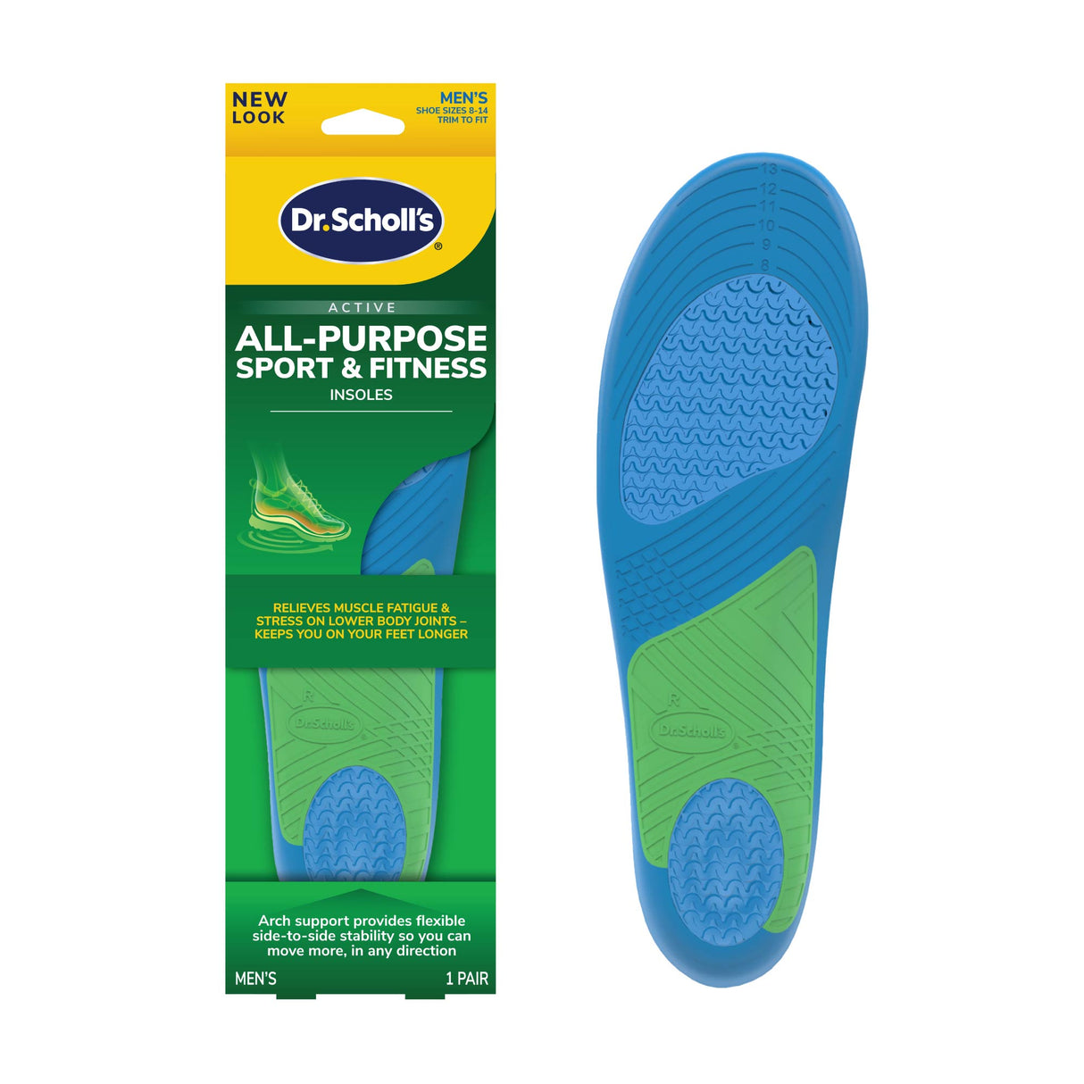  Dr. Scholl's Energizing Comfort Everyday Insoles with Massaging  Gel®, On Feet All-Day, Shock Absorbing, Arch Support,Trim Inserts to Fit  Shoes, Men's Size 8-14, 1 Pair : Everything Else