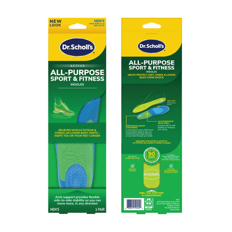 image of the front and back of the insole packaging