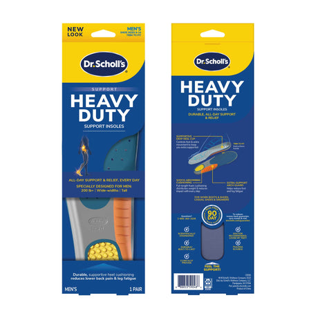 image of the front and back of packaging of the heavy duty insole