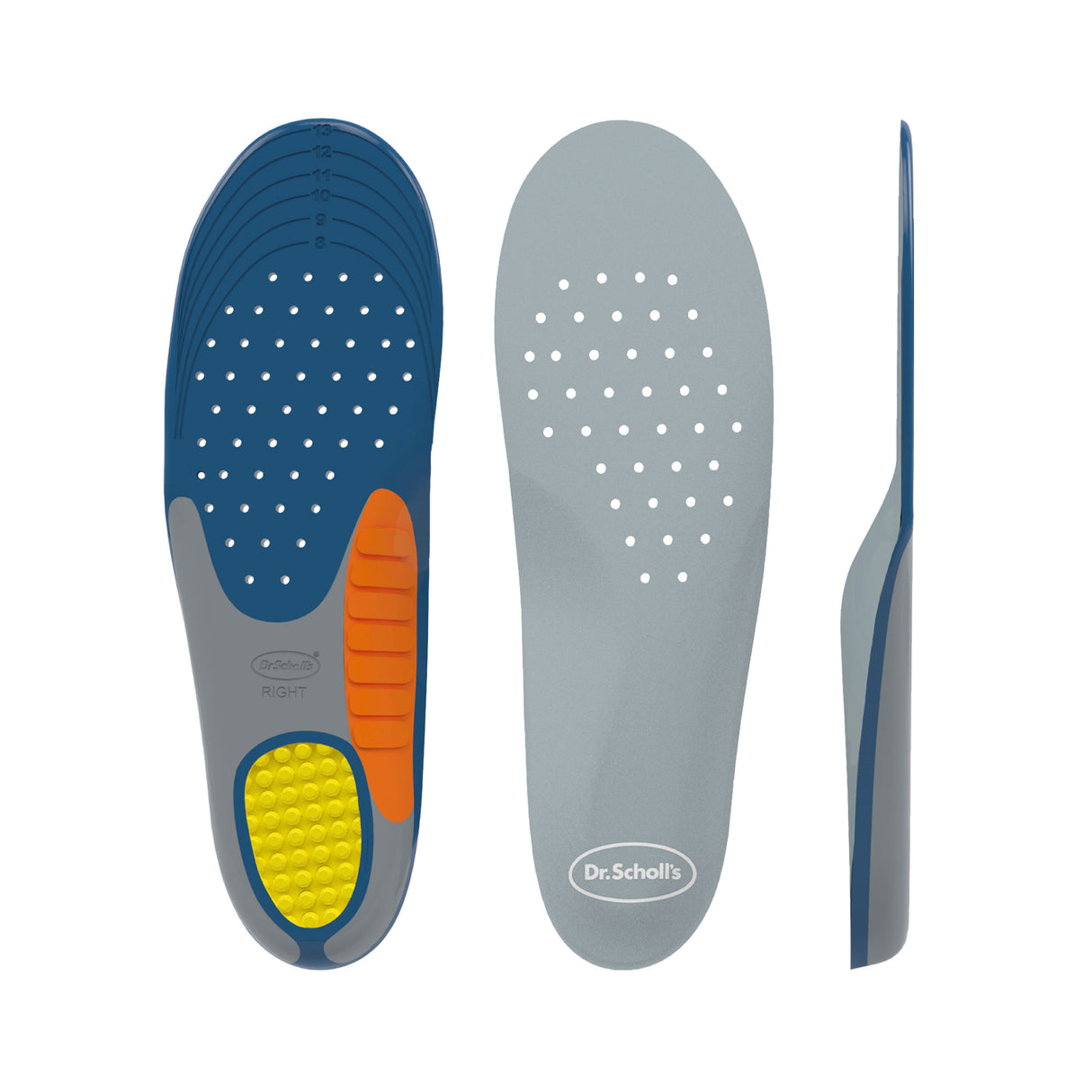 image of front, back and side view of the heavy duty insole