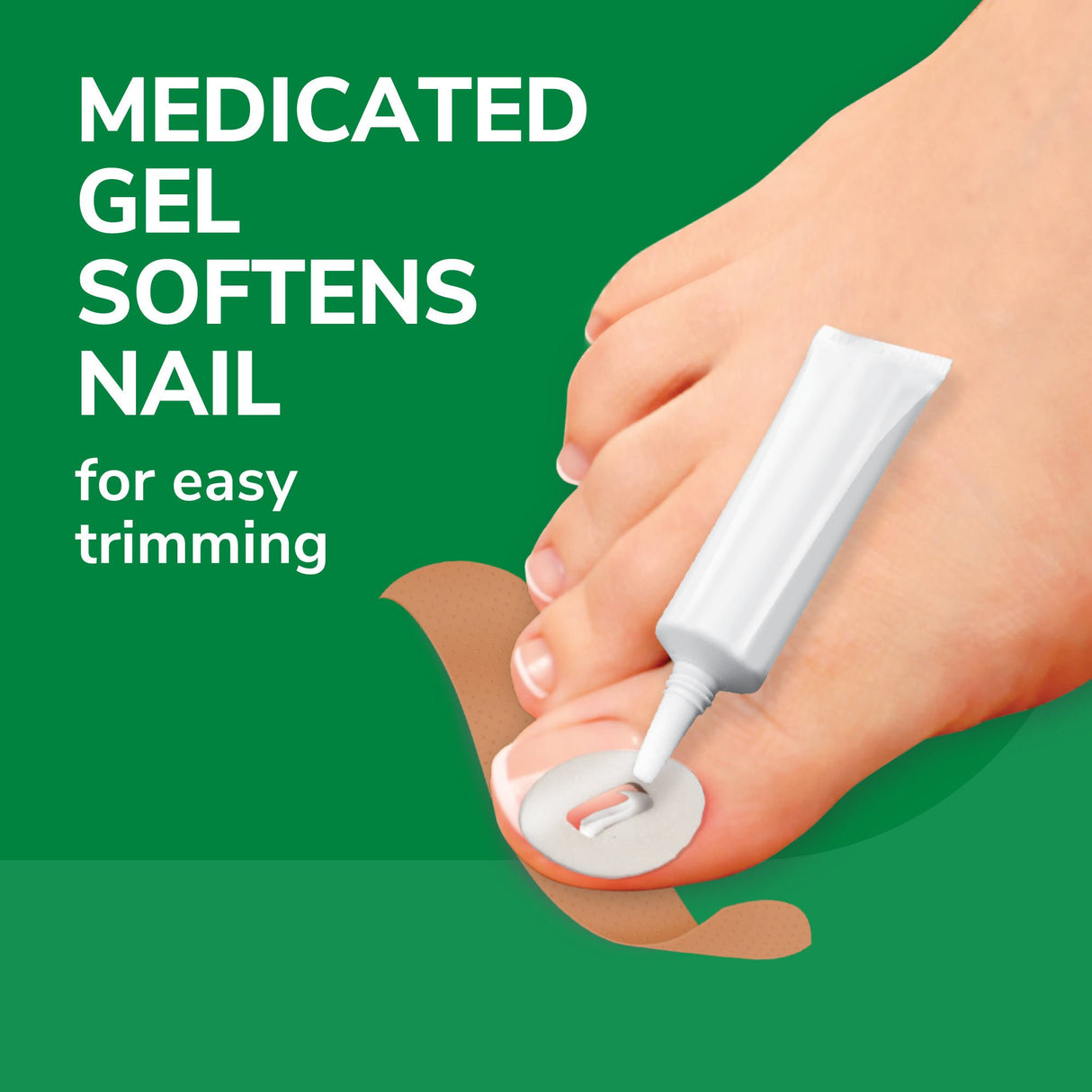 image of medicated gel softens nail for easy trimming