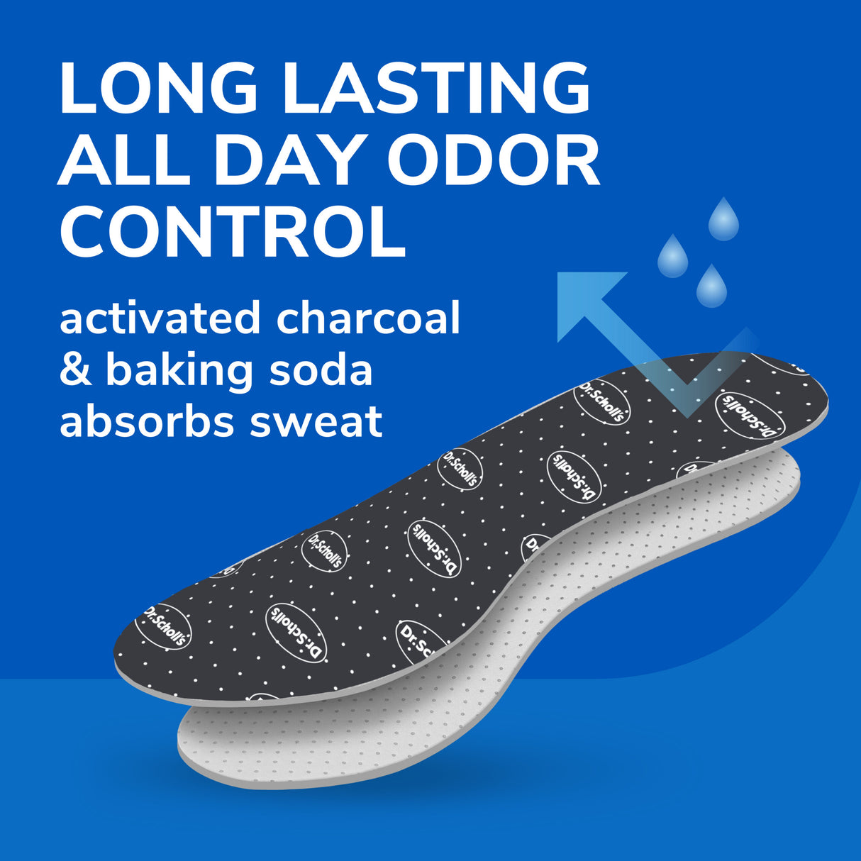 imag eof long lasting odor control activated charcoal and baking soda absorbs sweat