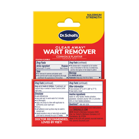 Dr. Scholl's Clear Away wart remover common & plantar fast-acting liquid box