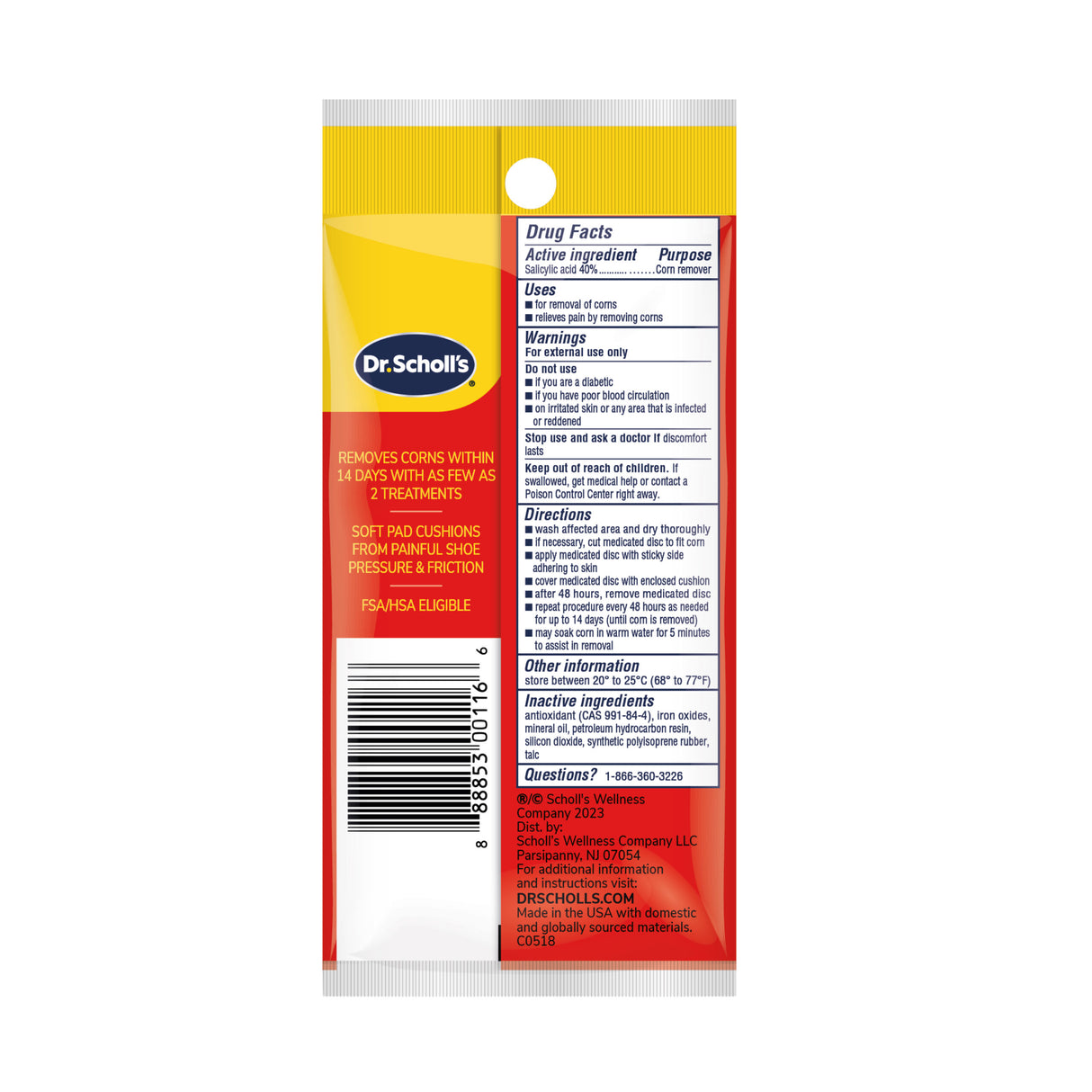 image of corn removers back of packaging