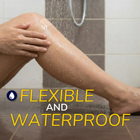 Flexible waterproof bandage on arm skin