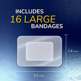 Large bandage size 3.2 in by 2.4 in