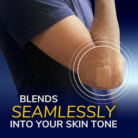 Large hydrogel bandage patch blending with skin tone