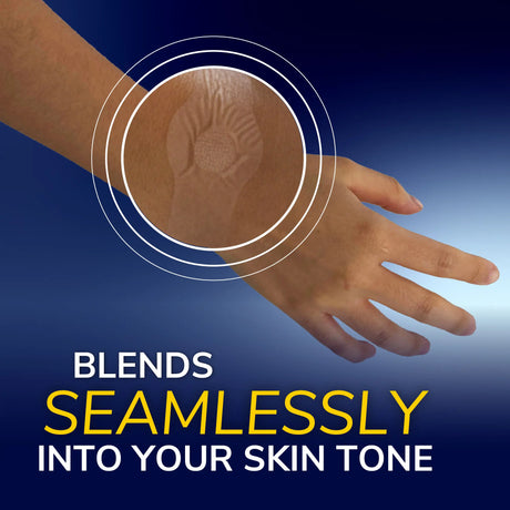 Large adhesive bandage pad on hand, blending into skin tone concept