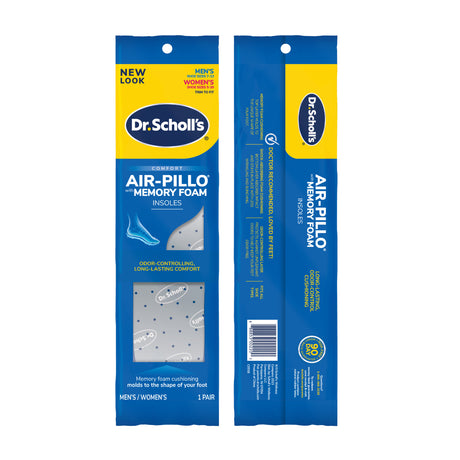 image of air pillo memory foam back of packaging