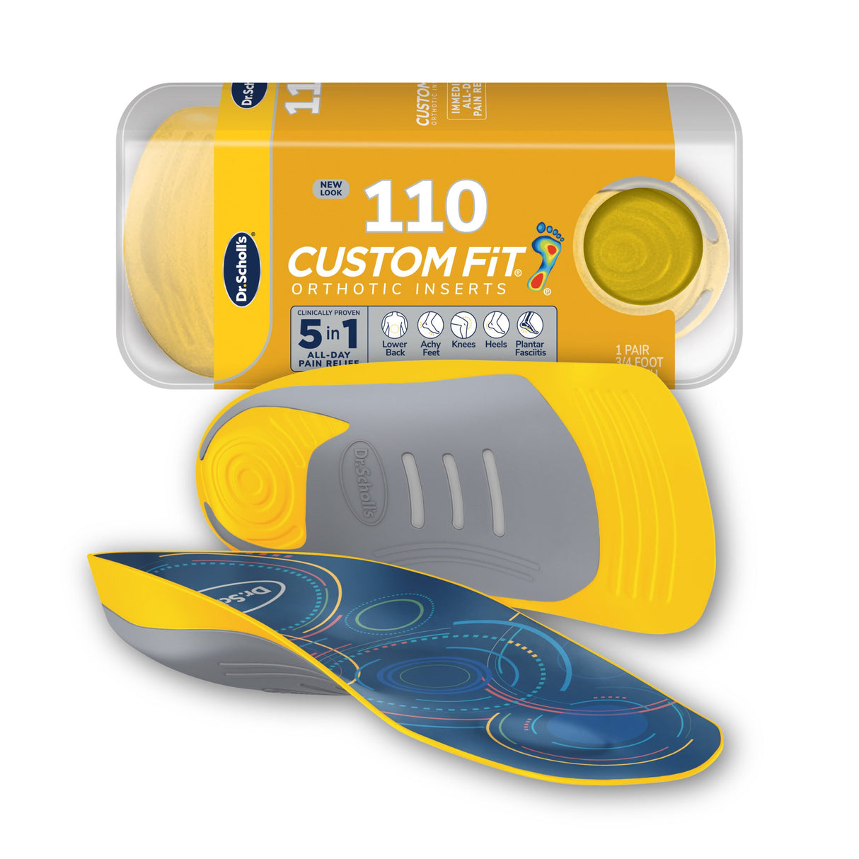 Custom FiT® Pain Relief Orthotic Inserts 3/4 Length