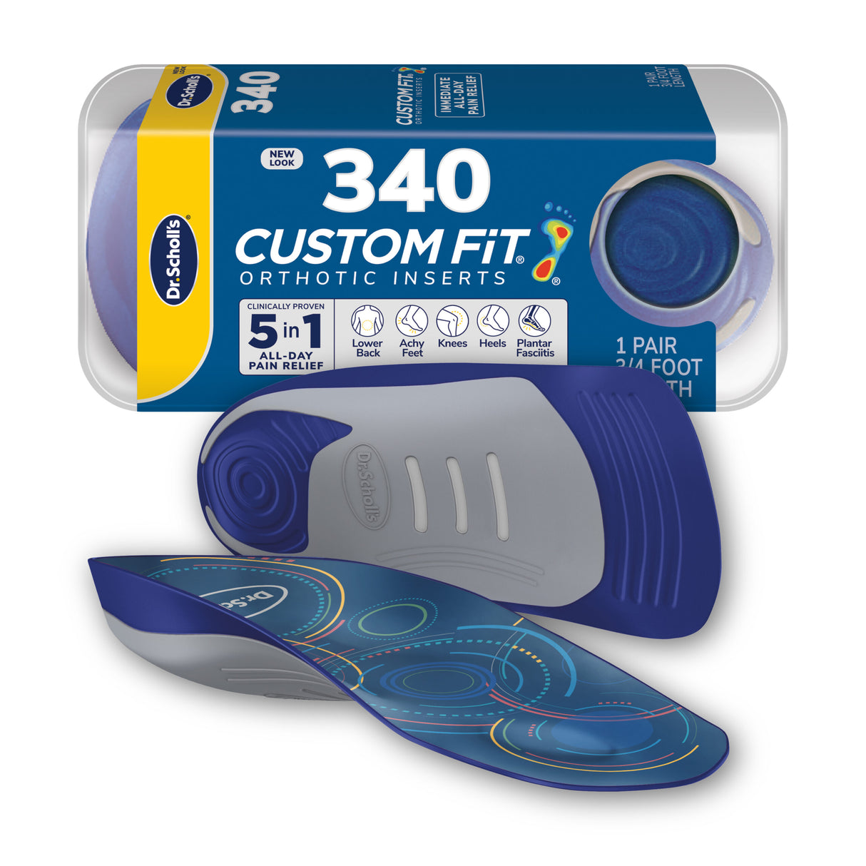 Custom FiT® Pain Relief Orthotic Inserts 3/4 Length