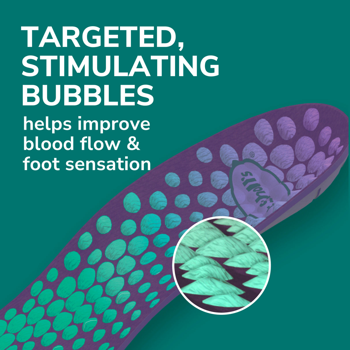 image of targeted, stimulating bubbles helps improve blood flow and foot sensation