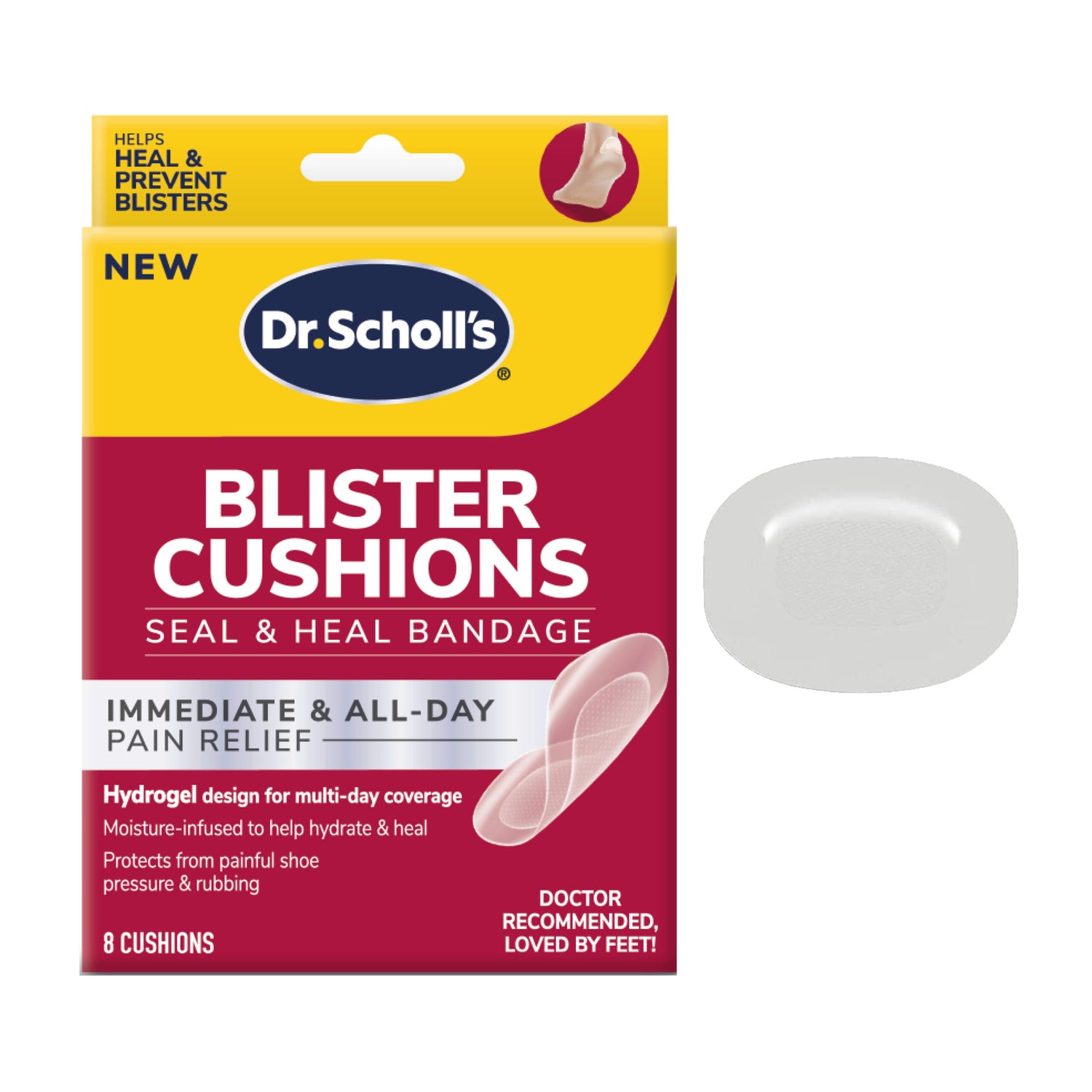 Blister Cushions Seal & Heal Bandage with Hydrogel Technology DrScholls