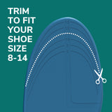 image of trimmed to fit shoe size 8-14