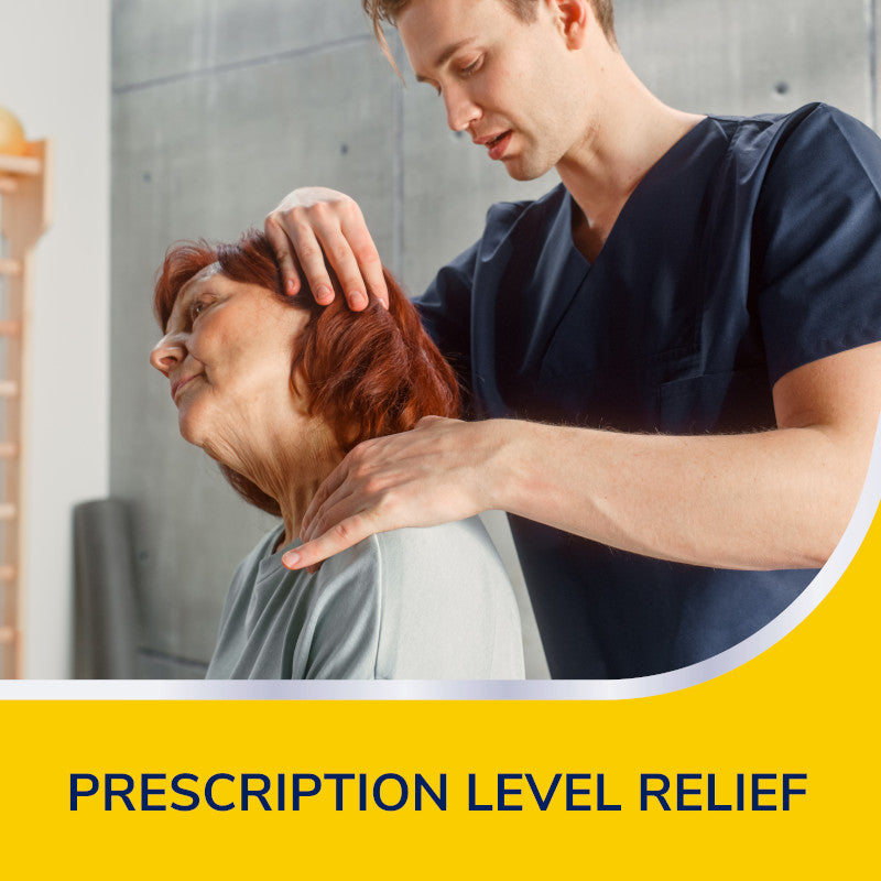 Hydrogel pain relief patch application on a forehead area by a caregiver