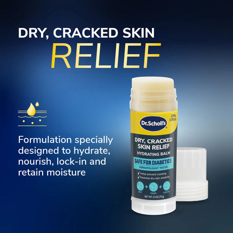 Hydrating balm stick and open refill cap, showing yellow label and blue logo