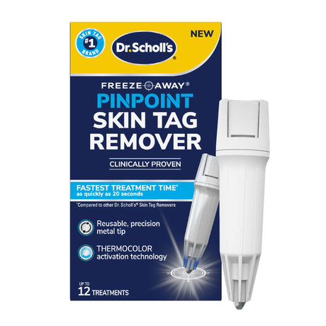 Skin tag remover kit with Freeze-Away pin-point applicator and treatment box.