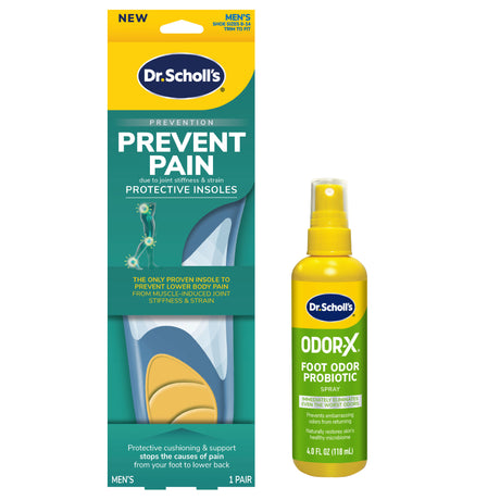 image of prevents pain insole and odorx probiotic spray