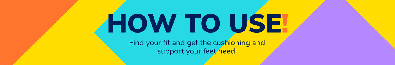 Colorful banner with text 'HOW TO USE!' and additional instructions on a multicolored background