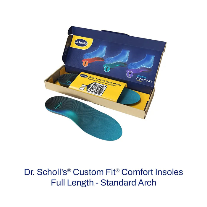 Dr. Scholl's Custom Fit Comfort Insoles with packaging on a white background
