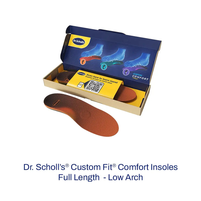 Dr. Scholl's Custom Fit Comfort Insoles with packaging on a white background