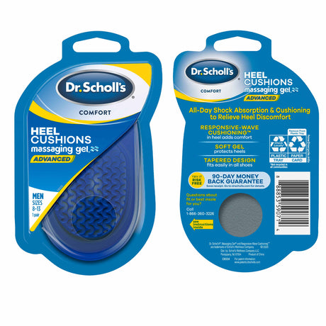 image of men's heel cushions, front and back of package