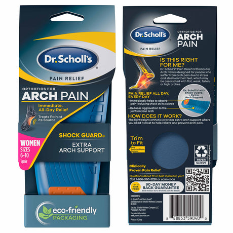 Image of Dr. Scholl's Pain Relief, Arch Pain, Shock Guard, women in package front and back