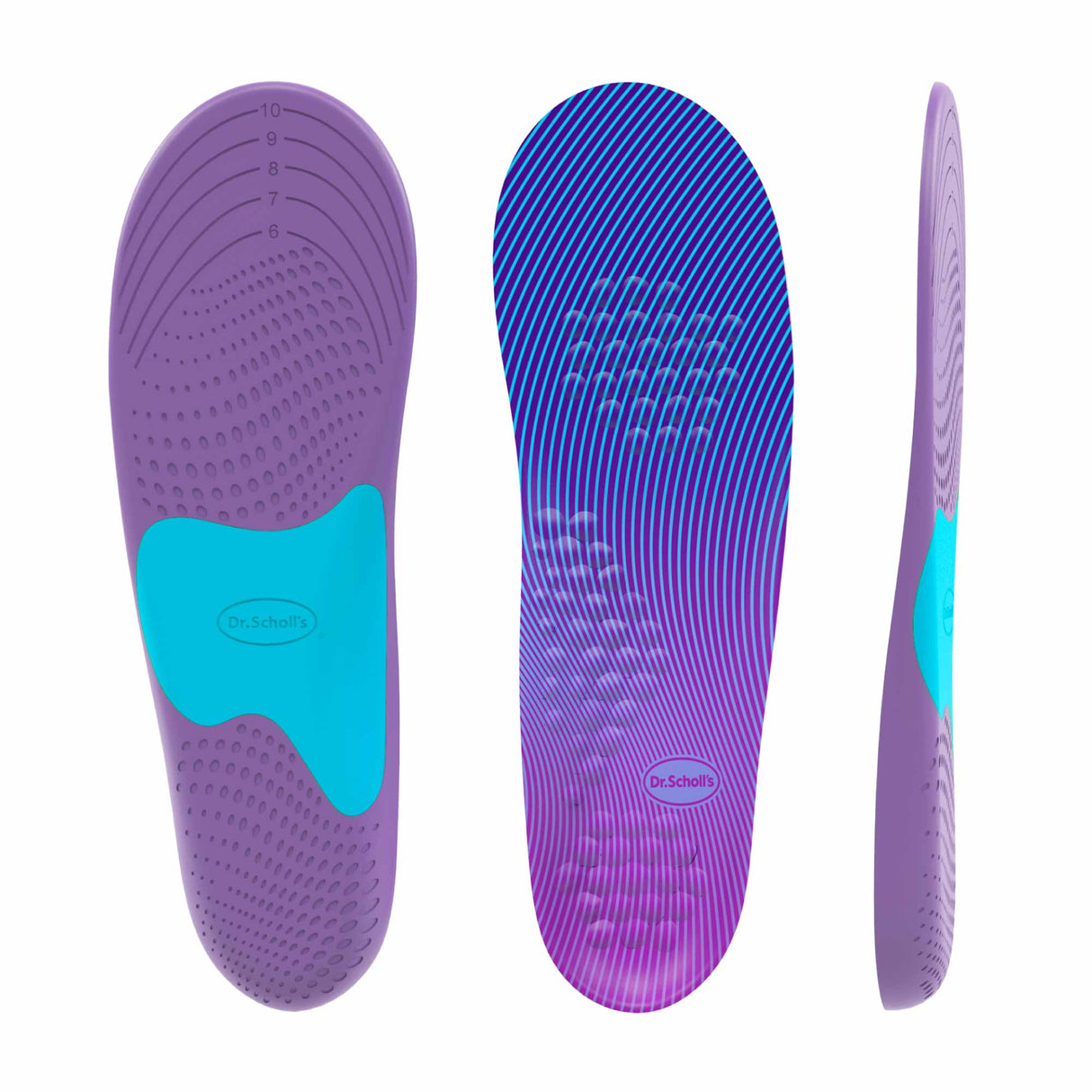 image of front, back and side of the walk longer insole
