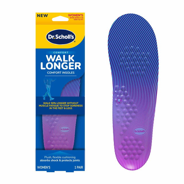 image of the packaging and insole of the walk longer insole