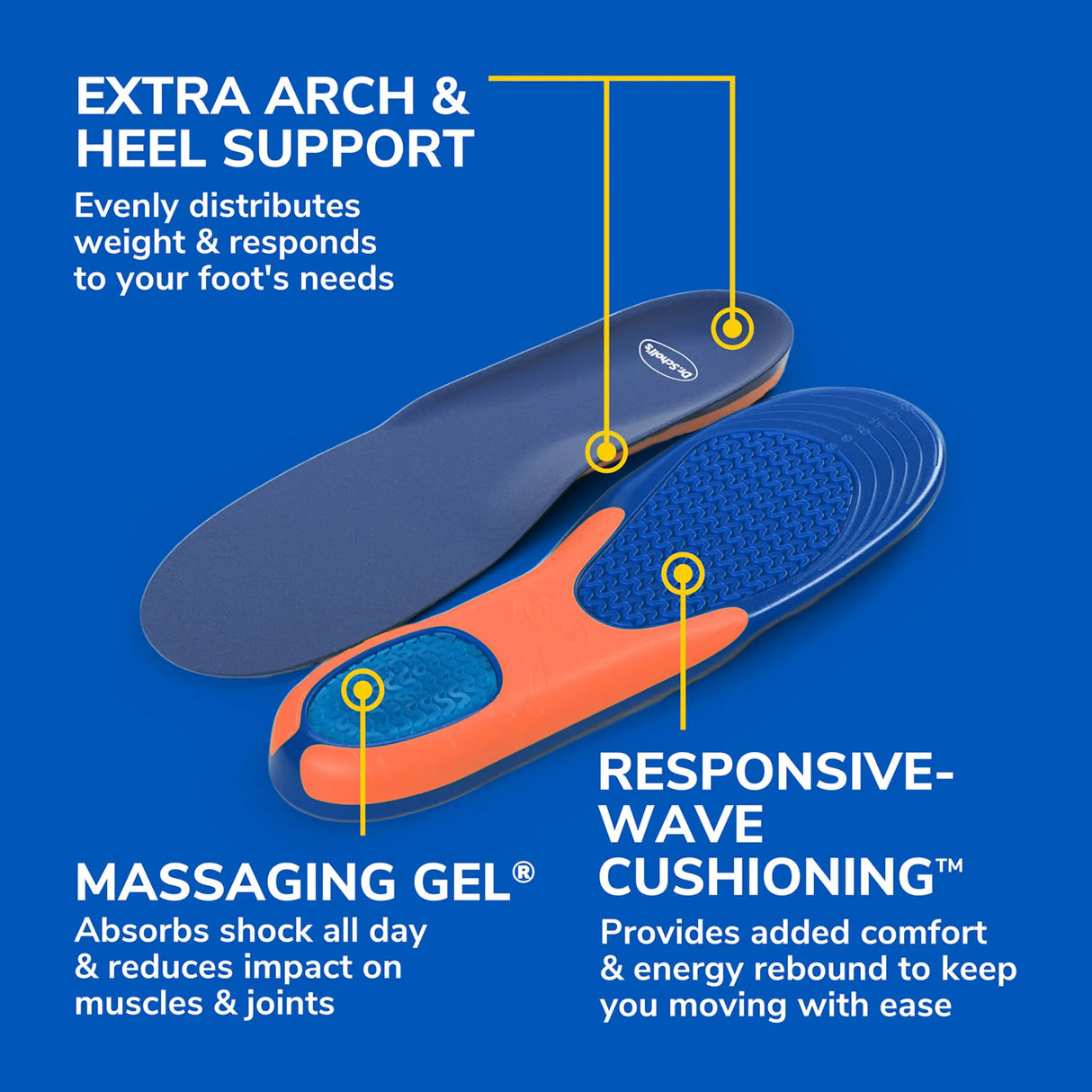 Extra Comfort All-Day Insoles with Massaging Gel® Men's