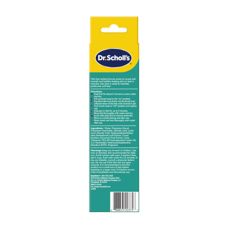 Back of Dr. Scholl's callus remover gel kit box with barcode and details